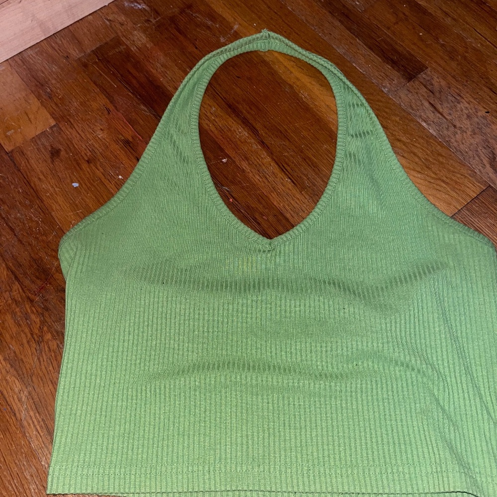 Green halter top